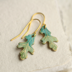 Tiny Oak Leaf Earring