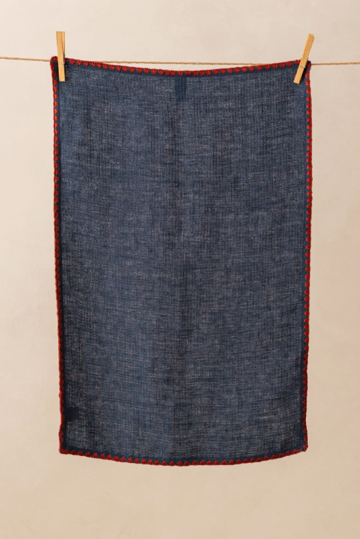Linen Waffle Tea towel-Blue - Image 2