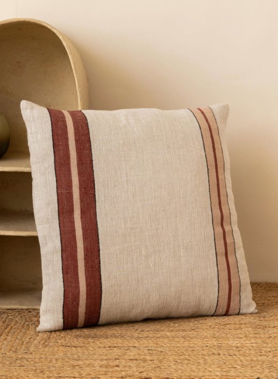 Linen Herringbone Cushion Cover/Terracotta
