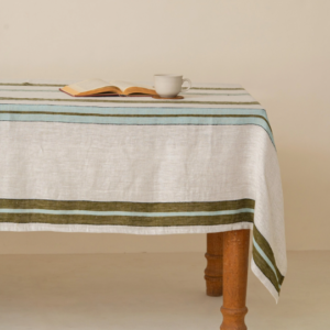 Linen Tablecloth – Herringbone/Olive