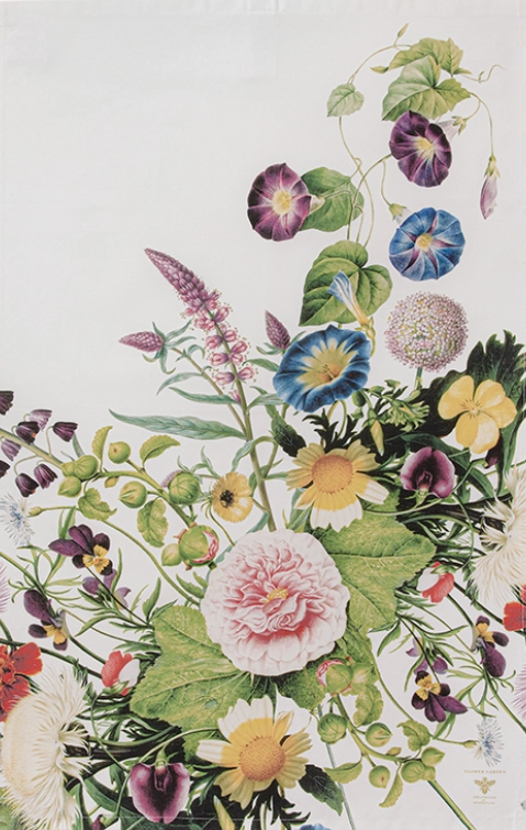 Flower Garden Tea Towel 100% Organic Cotton